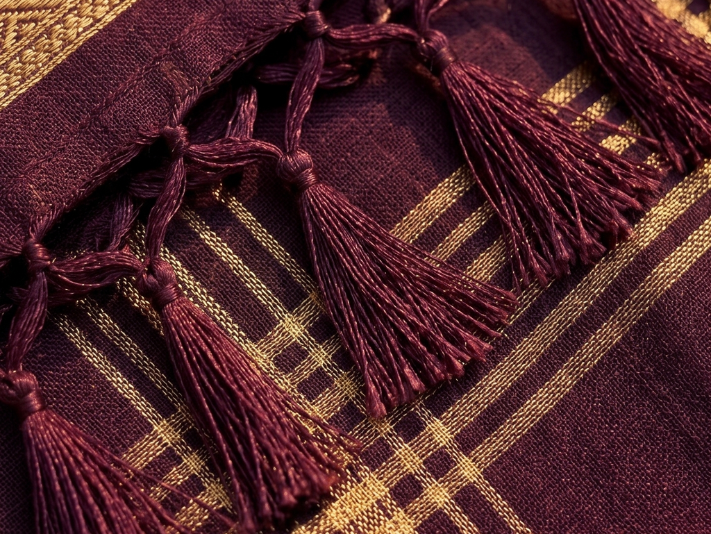 Deep Wine Tussar Silk Saree with Antique Gold Zari
