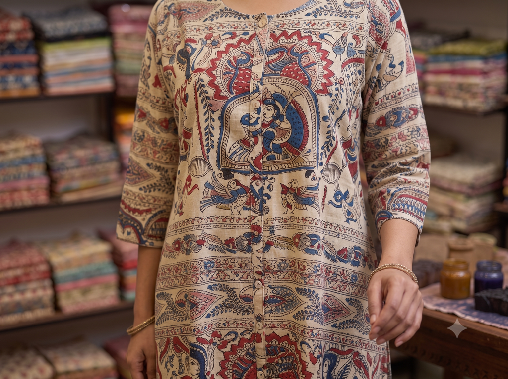 Handcrafted Madhubani Folk Art Cotton Kurti