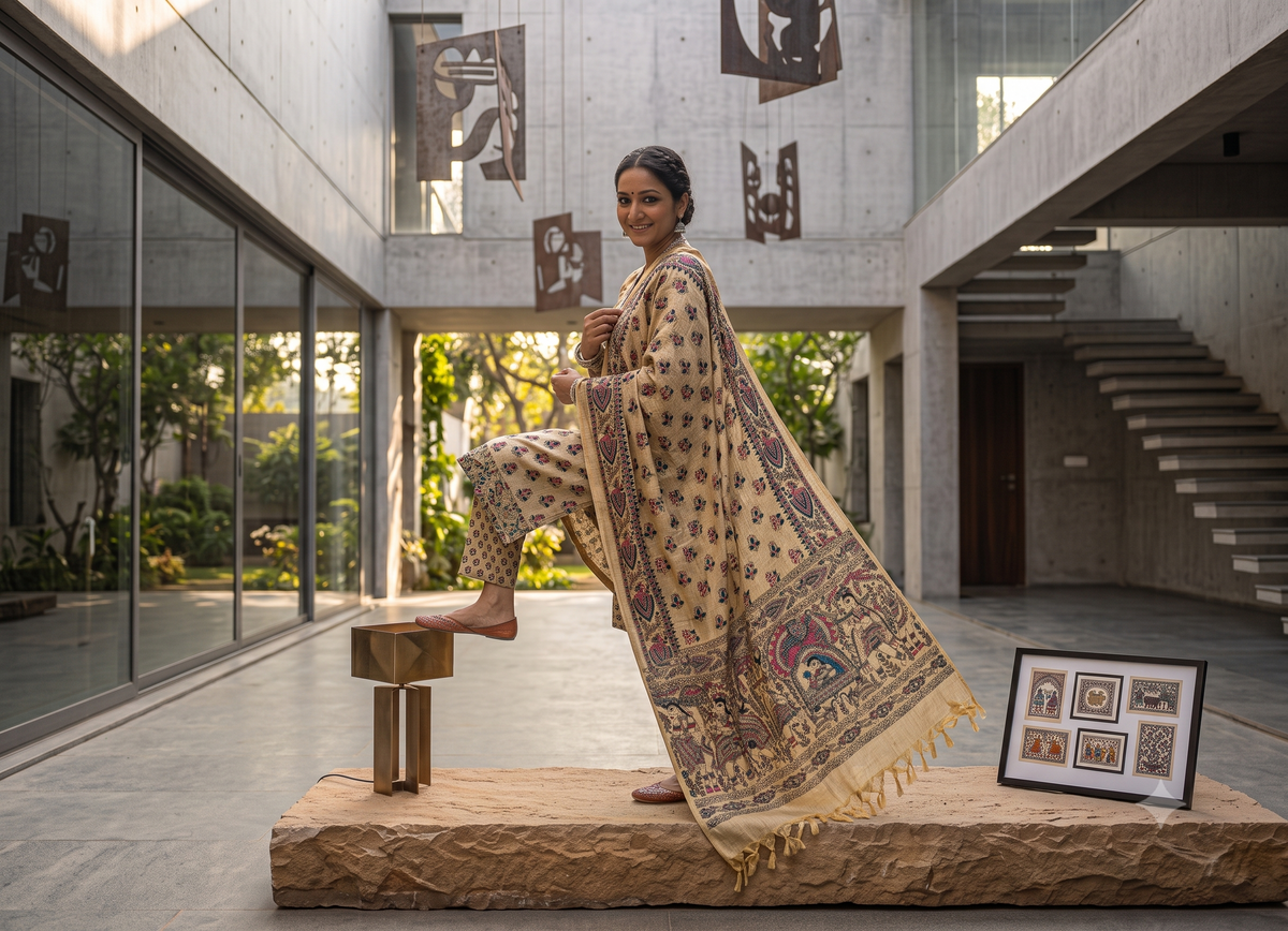 Madhubani Print Dupatta